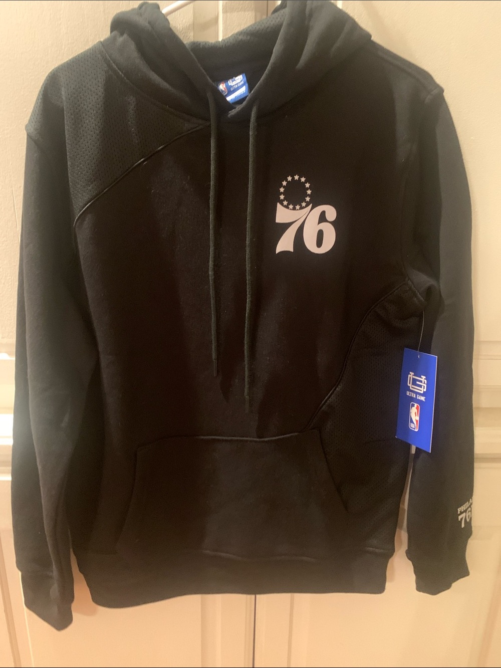 NBA Philadelphia 76ers Black Pullover Hoodie with 76 Emblem